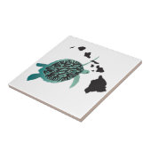 Hawaii groene Zee Schildpad en Hawaï-eilanden Tegeltje (Zijkant)