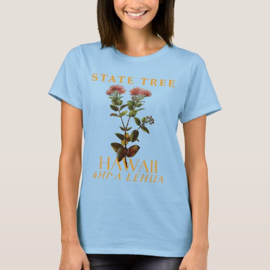 Hawaii Grondgebied Endemische Boom Lehua boom T-shirt (Voorkant)