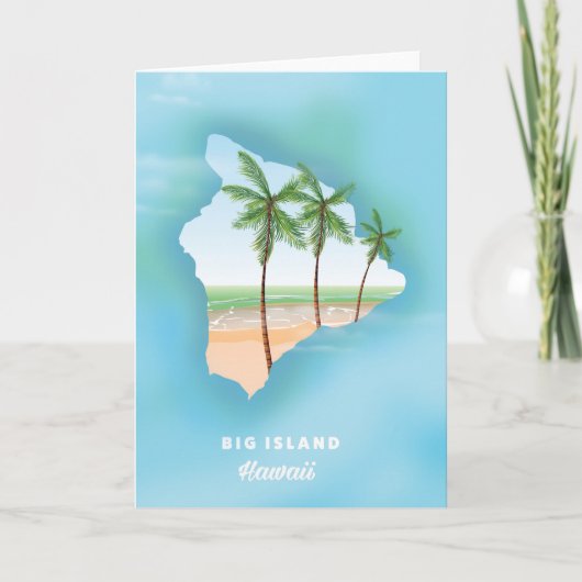 Hawaii groot eiland feestdagen kaart (Voorkant)