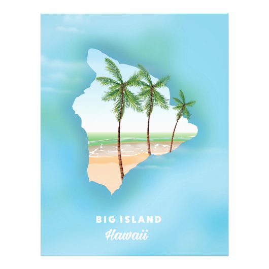 Hawaii groot eiland foto afdruk (Voorkant)