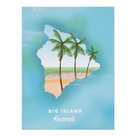 Hawaii groot eiland perfect poster (Voorkant)