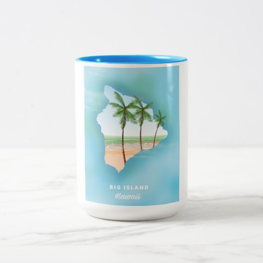 Hawaii groot eiland tweekleurige koffiemok (Center)