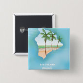 Hawaii groot eiland vierkante button 5,1 cm (Voorkant /achterkant)