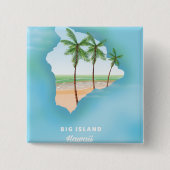 Hawaii groot eiland vierkante button 5,1 cm (Voorkant)