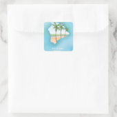 Hawaii groot eiland vierkante sticker (Tas)
