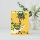 Hawaii groot eiland vintage reisposter briefkaart (Staand voorkant)