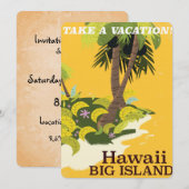 Hawaii groot eiland vintage reisposter kaart (Voorkant / Achterkant)