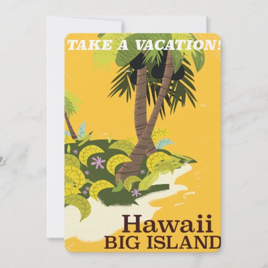 Hawaii groot eiland vintage reisposter kaart (Voorkant)