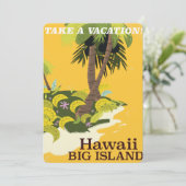 Hawaii groot eiland vintage reisposter kaart (Staand voorkant)