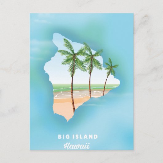 Hawaii Grote eiland Briefkaart (Voorkant)