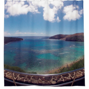 Hawaii Hanauma Bay Natuur Preserve Douchegordijn