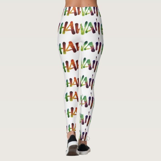 Hawai'i Hand Lettering Calligraphy Tropical Hawaii Leggings (Achterkant)