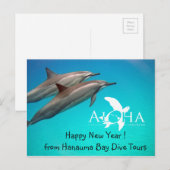Hawaii Happy New Year Holiday Briefkaart (Voorkant / Achterkant)