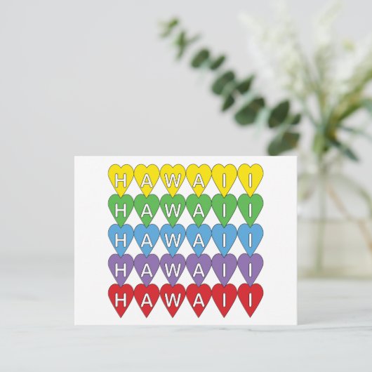 Hawaii Harten Kleurrijk Briefkaart (Staand voorkant)