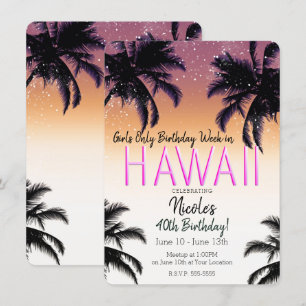 Hawaii Hawaïaanse Eiland Zomer Meisjes Verjaardags Kaart
