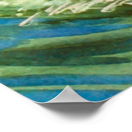 Hawaii, Hawaian surfer meisje op een grote golf,  Poster (Hoek)