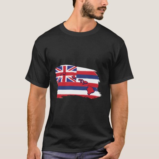 Hawaii Hawaiian Flag Beach Aloha Summer Vacking T-shirt (Voorkant)