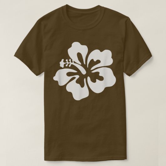 Hawaii Hawaiian Hibiscus Flower White on Pink  T-shirt (Design voorkant)