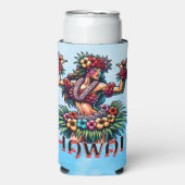 Hawaii | Hawaiian Hula Dancer gepersonaliseerd Seltzer Blikjeskoeler (Seltzer Voorkant)
