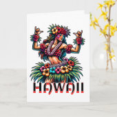 Hawaii | Hawaiian Hula Dancer | Gezegde Hi Kaart (Gele Bloem)
