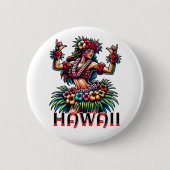 Hawaii | Hawaiian Hula Dancer Ronde Button 5,7 Cm (Voorkant)