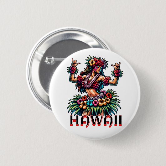 Hawaii | Hawaiian Hula Dancer Ronde Button 5,7 Cm (Voorkant /achterkant)