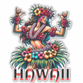 Hawaii | Hawaiian Hula Dancer Sticker (Voorkant)