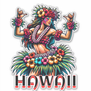 Hawaii Hawaiian Hula Dancer Sticker
