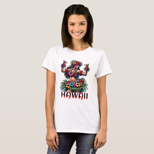 Hawaii | Hawaiian Hula Dancer T-shirt (Voorkant volledig)