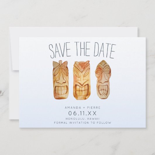 Hawaii Hawaiian Islands Destination Wedding Aankondiging (Voorkant)