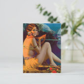 Hawaii, Hawaiian Pin-up Girl, vintage-reis Briefkaart (Staand voorkant)