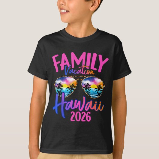 Hawaii Hawaiian Vacation 2026 Souvenir Matching Fa T-shirt (Voorkant)