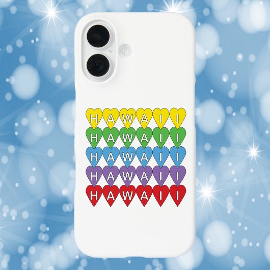 Hawaii Hearts Pattern Rainbow Case-Mate iPhone Case