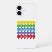 Hawaii Hearts Pattern Rainbow iPhone 16 Hoesje (Achterkant)