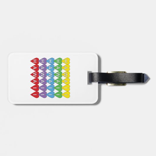 Hawaii Hearts Rainbow Bagagelabel (Achterkant horizontaal)