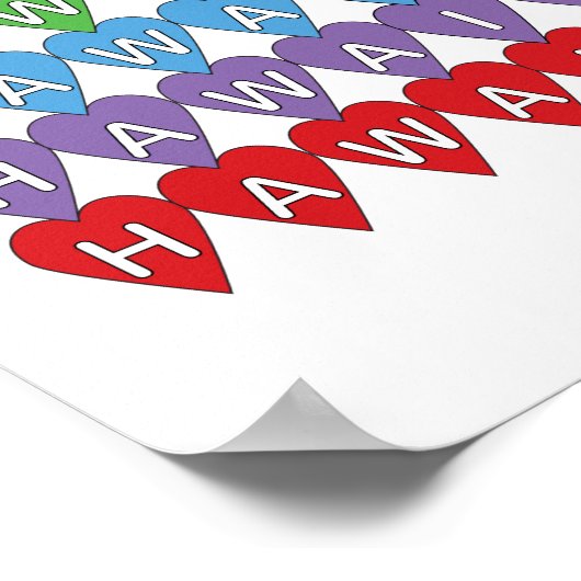 Hawaii Hearts Rainbow Poster (Hoek)