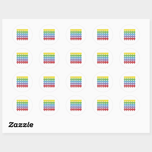 Hawaii Hearts Rainbow Ronde Sticker (Vel)
