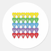Hawaii Hearts Rainbow Ronde Sticker (Voorkant)