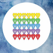 Hawaii Hearts Rainbow Ronde Sticker