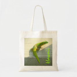 Hawaii helder groene gekko herbruikbare zak tote bag