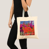 Hawaii heldere bougainvillea bloem herbruikbare za tote bag (Voorkant (product))