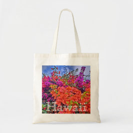 Hawaii heldere bougainvillea bloem herbruikbare za tote bag