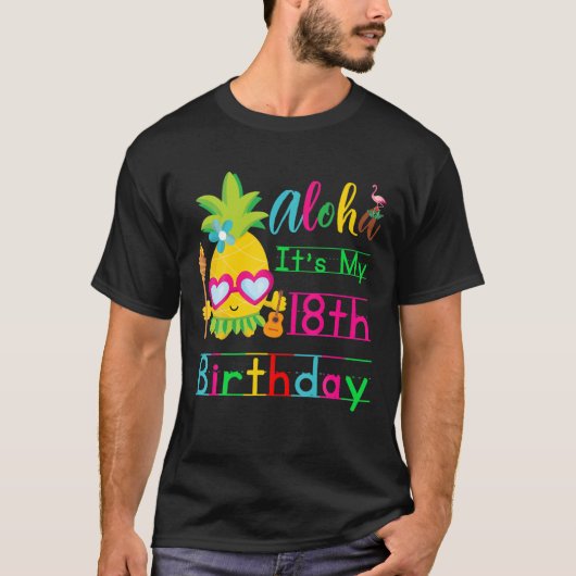 Hawaii Het is 18de verjaardag van Hawaiian Girls T T-shirt (Voorkant)