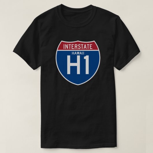 Hawaii HI I-H1 Interstate Highway Shield - T-shirt (Design voorkant)