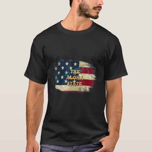 Hawaii Hi US Flag Motto T-shirt (Voorkant)