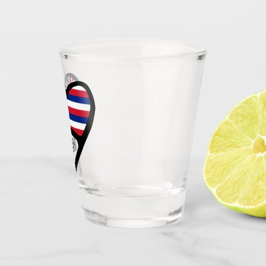 Hawaii, HI-vlag op het hart, warm glas (Rechts)