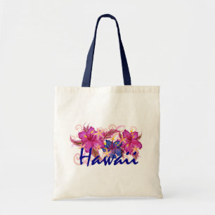 Hawaii hibiscus artistieke bloem herbruikbare zak tote bag