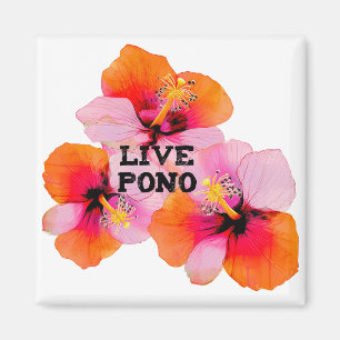 Hawaii Hibiscus Bloem Live Pono Tropisch Ontwerp Magneet