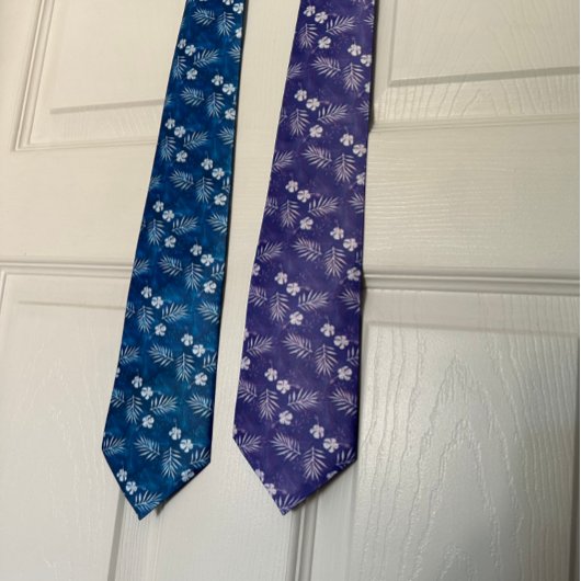 Hawaii Hibiscus Bloem Tropisch palmblad Stropdas