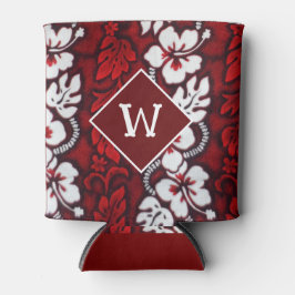 Hawaii Hibiscus Bloemen Luau Party Monogram Blikjeskoeler